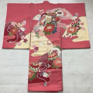 ◆kimono+one◆未使用同然◆産着◆お宮参り◆正絹◆丹後ちりめん◆襦袢付◆七五三◆3歳用◆女の子着物◆お詣りこどものひお正月卒業式Y64