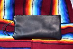 Leather works ★ レザーポーチ オイルレザー 小物入れ 11×20cm 本革 経年変化 ★