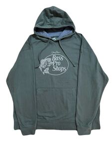 古着 Bass Pro Shops プリント パーカー スウェット XL カーキ