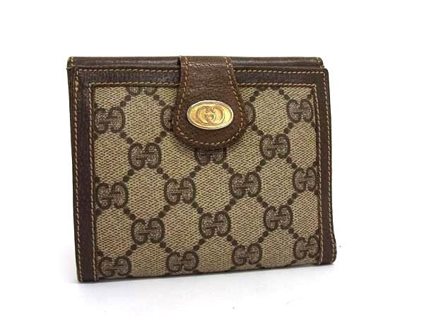 オールドグッチ 折り財布 GG ロゴ金具 ウォレット 小銭入れ PVC レザー オールドグッチ 折り財布 GG ロゴ金具 ウォレット 小銭入れ PVC