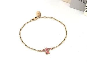 1円 ■美品■ VivienneWestwood ヴィヴィアンウエストウッド オーブ ブレスレット アクセサリー ピンクゴールド系×ピンク系 FP6261