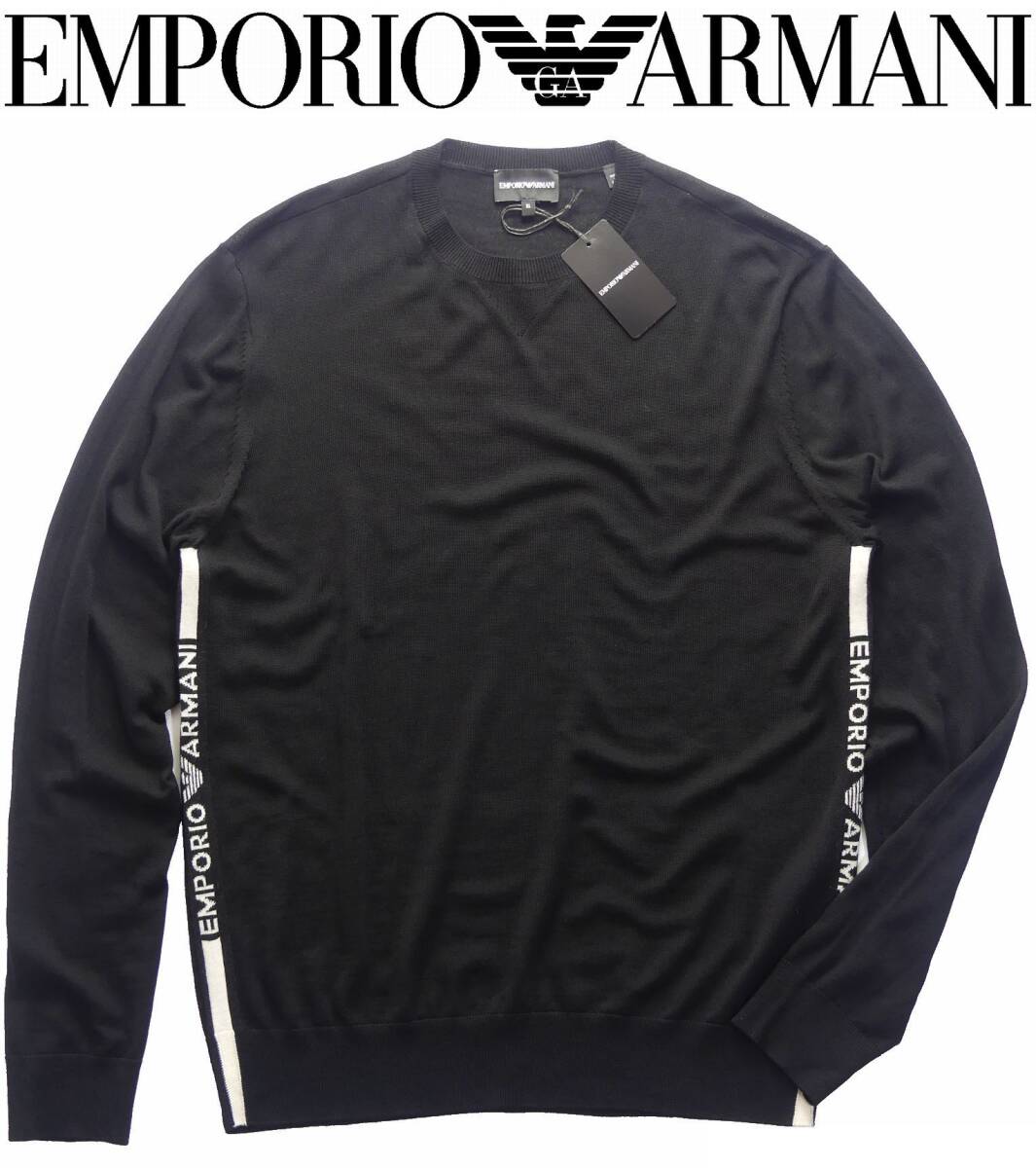EMPORIO ARMANI ニットセーター XL ブラック　新品未使用タグ付き EMPORIO ARMANI(エンポリオアルマーニ) ニット・セーター(メンズ