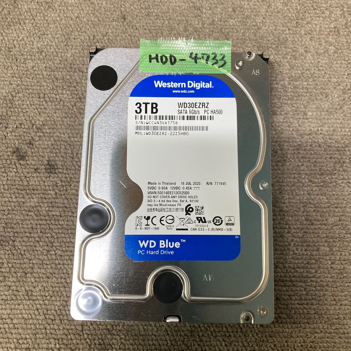 【中古品】3.5インチHDD　3TB×2台 使用時間70時間未満 中古品】3.5インチHDD 3TB×2台 使用時間50時間未満 ぴやま
