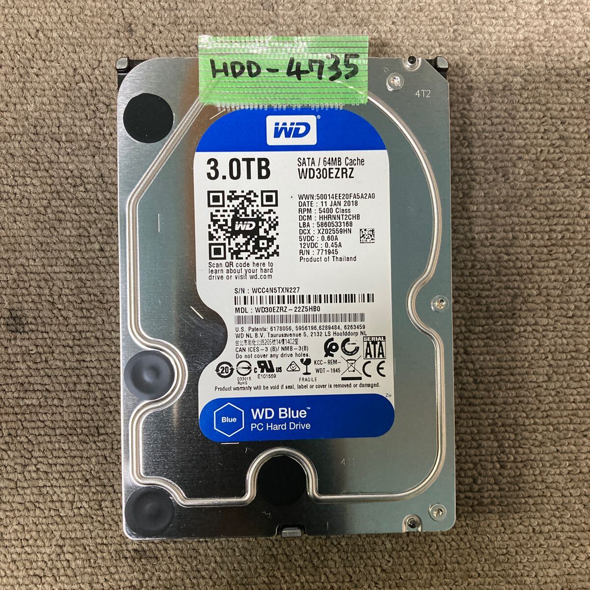【中古品】3.5インチHDD　3TB×2台 使用時間50時間未満　ぴやま様売約済 中古品】3.5インチHDD 3TB×2台 使用時間50時間未満 ぴやま