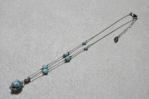 1439 TarTar 天然ラリマー ネックレス ヴィンテージ アクセサリー 天然石 宝石 色石 カラーストーン ペンダント 装飾品