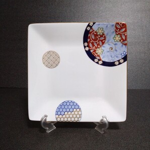 未使用 有田焼 西山窯 スクエアプレート 料亭 レストラン お祝い おもてなし 節句 懐石料理 おしゃれ テーブルコーディネート