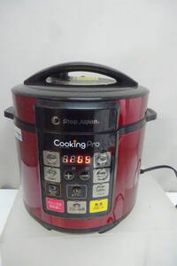 ★184)電気圧力鍋・ショップジャパン クッキングプロ SC-30SA-J03 レッド 3.2L 箱、説明書なし※中古品/動作OK/使用感現状品■100