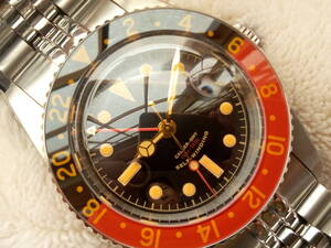 新品 タンドリオ Tandorio 38mm GMTマスター6542オマージュ 自動巻きメンズ腕時計