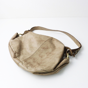 ステファン STEPHEN レザーワンショルダーバッグ ベージュ┃本革 ムラ染め BAG かばん カバン【2400014583113】