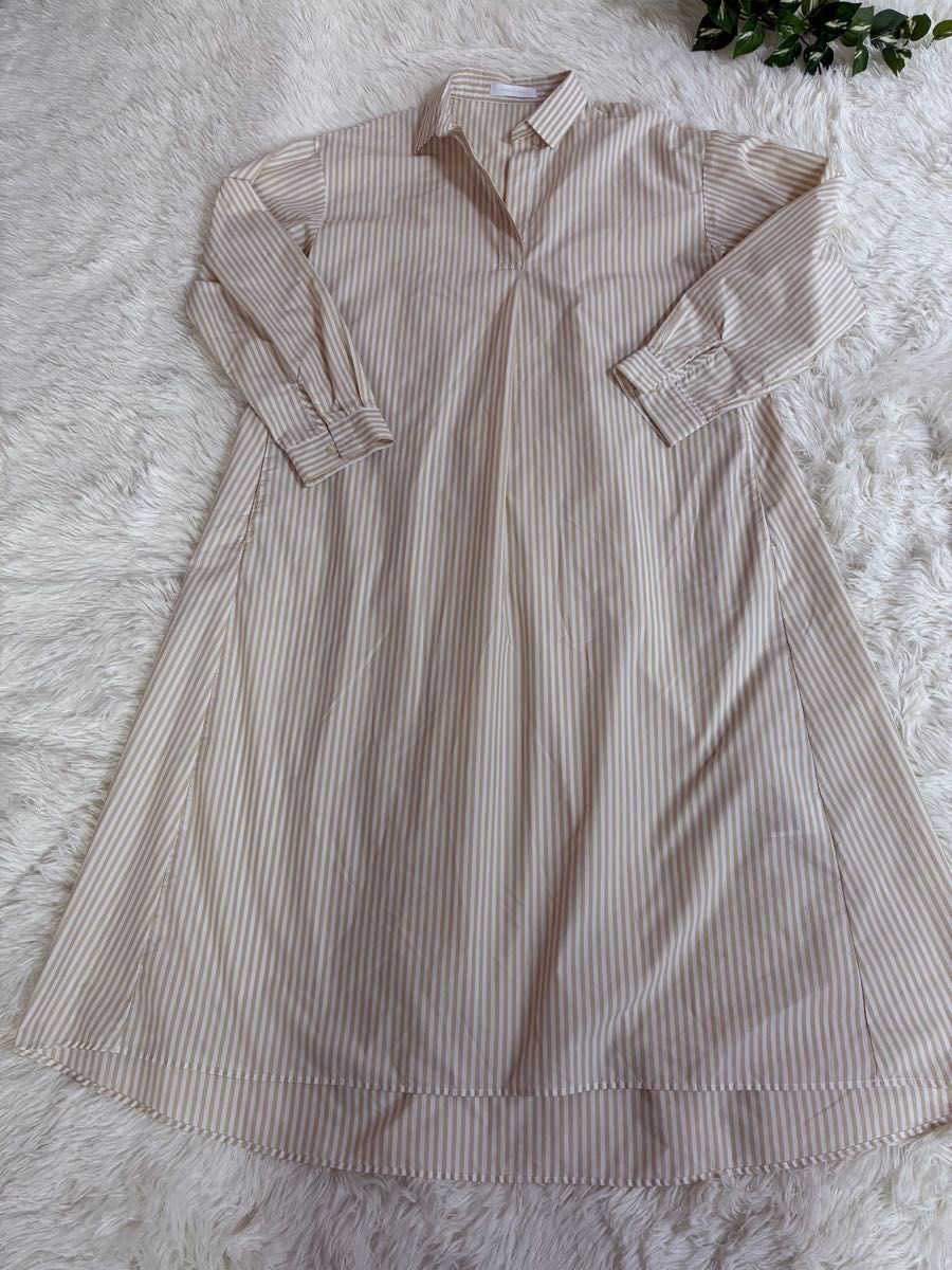 AMERICAN HOLICストライプ長袖シャツワンピース　フリーサイズ