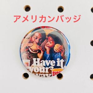 《災害支援チャリティー缶バッジ》ラベル アメリカン 缶バッジ 寄付金 バーガー ダイナー