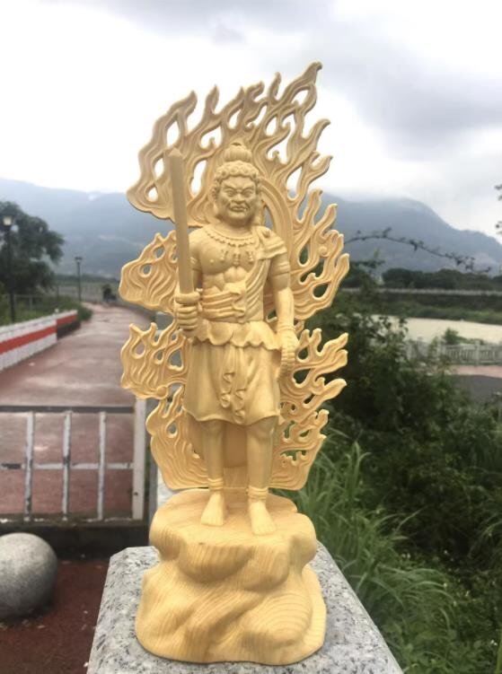 不動明王像　木製　彫刻　木彫り　巨大 楽天市場】木彫り 仏像 彩色不動明王 立像 30cm 木彫り 仏像 椴