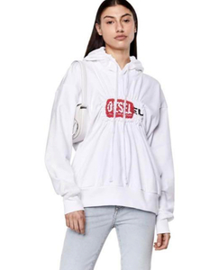 ★新品未使用/DIESEL/価格52800円★タグ付 レディースDIESEL ビックロゴ 編込 美ウエスト コットン 長袖 パーカー XS