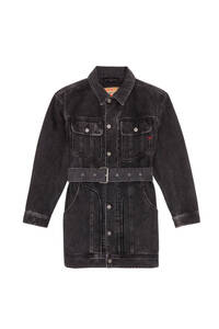 ★新品未使用/DIESEL/価格71500円★タグ付 レディースDIESEL オーバルディーロゴ デニム オーバートラッカー ジャケット ブラック XXS