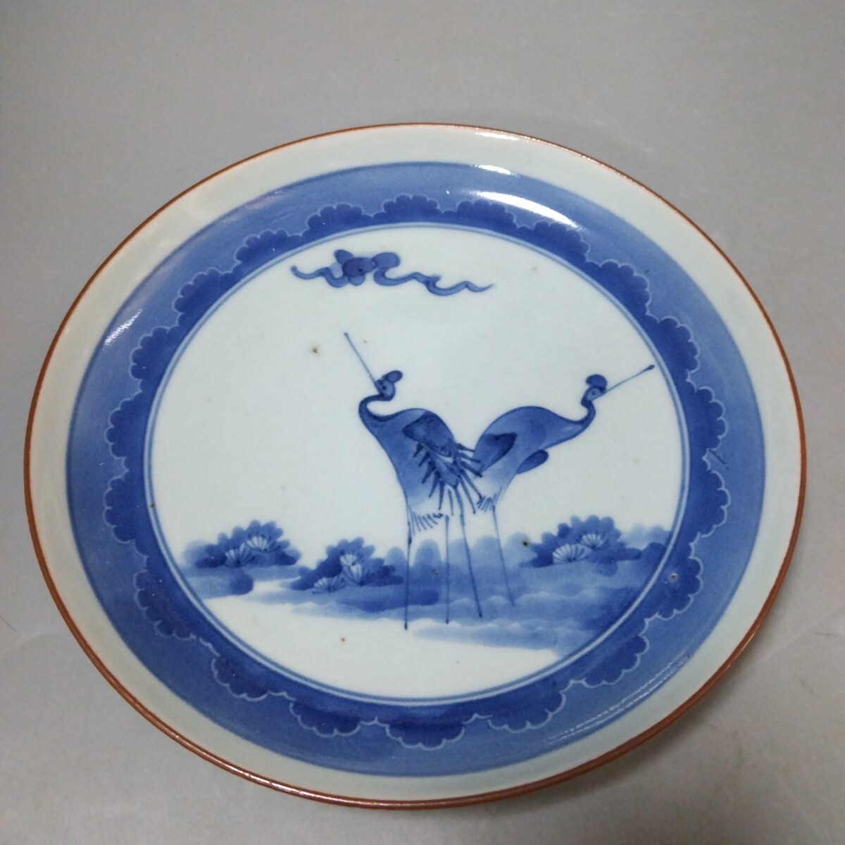 九谷焼　大皿　19枚　青白い景色の皿セット　箱付き 九谷焼 大皿 19枚 青白い景色の皿セット 箱付き