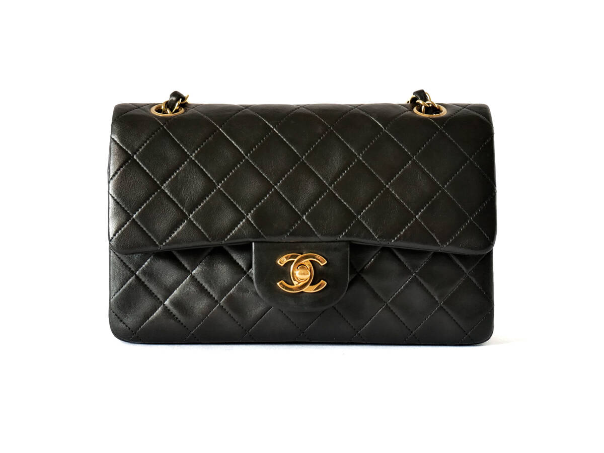 【希少】CHANEL ヴィンテージ ダブルフラップ 23 シャネル マトラッセ ヴィンテージカーフ ダブルフラップ ダブル