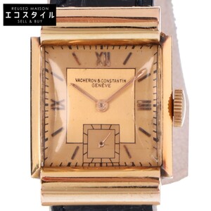 VACHERON CONSTANTINvashu long темно синий s Tintin 750 40s cal.458/3B квадратное механический завод наручные часы желтое золото женский мужской