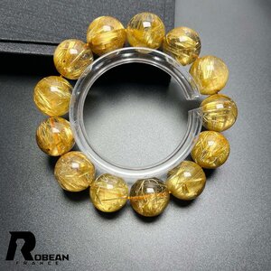 上級 EU製 定価297万円★ROBEAN・極!極満針ルチルクォーツ★ブレスレット パワーストーン 天然石 綺麗 金運 お守り 16.7-17.4mm D0922514