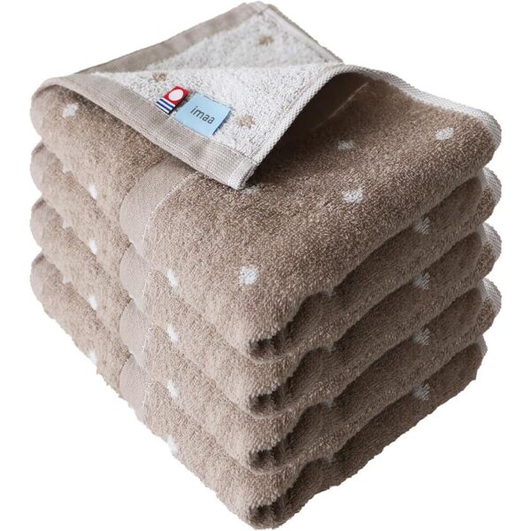 フェイスタオル 認定 4枚セット ふわふわ 薄手 今治タオル 吸水速乾 日本製 綿100% imaa(アイマ) 真空圧縮パック D