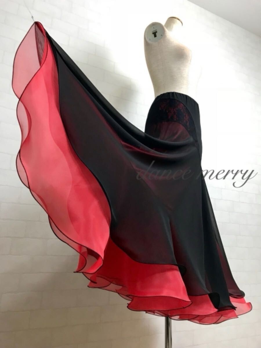 新品　社交ダンス　スカート　赤　レッスン　シンプル　パーティ　タンゴ　1117 楽天市場】社交ダンス スカート ロングスカート モダン レッスン