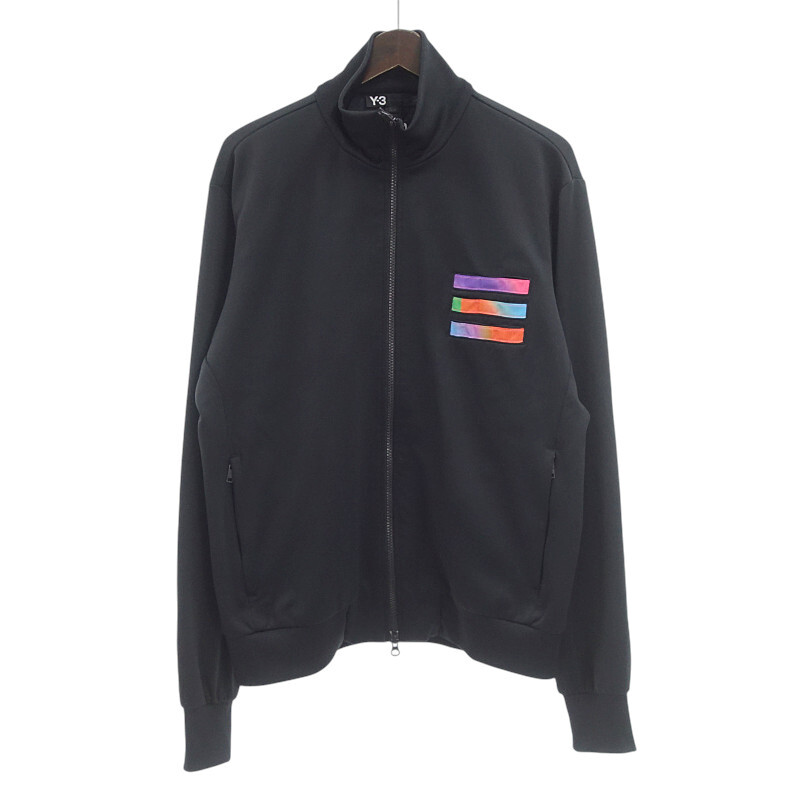 美品 希少 Lサイズ Y-3 ニット トラックジャケット ロゴ ブラック Y-3 ワイスリー 3-STRIPES TRACK TOP/3ストライプ ロゴ トラック