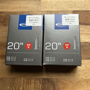 シュワルベ 20インチ 406チューブ 2本セット フレンチバルブ ミニベロ 20×1.10〜1.50 SCHWALBE 仏式チューブ SV6