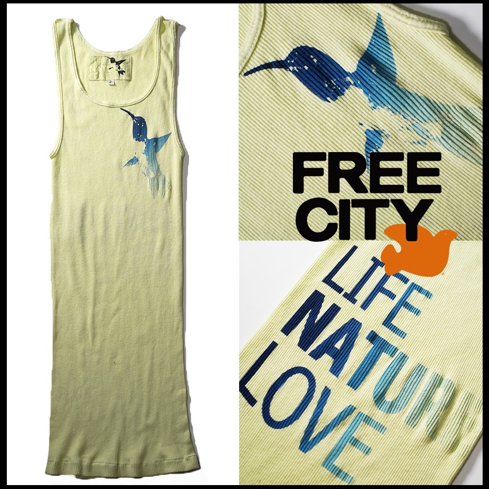 FREECITY　フリーシティ　リブ タンクトップ　グリーン　３　キムタク FREECITY フリーシティ リブ タンクトップ グリーン 3 キムタク