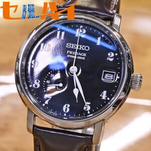 本物 極上品 セイコー 極希少 スプリングドライブ 琺瑯ダイヤル プレザージュ 男性用自動巻腕時計 メンズウォッチ SEIKO PRESAGE