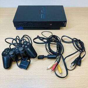 O25197 ジャンク品 SONY PlayStation2 プレイステーション2 PS2 SCPH-18000 本体 コントローラー ブラック