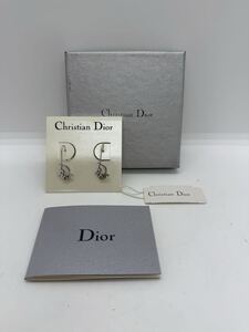 JP3028*アクセサリー ピアス Christian Dior クリスチャン ディオール トロッター シルバーカラー 箱付*