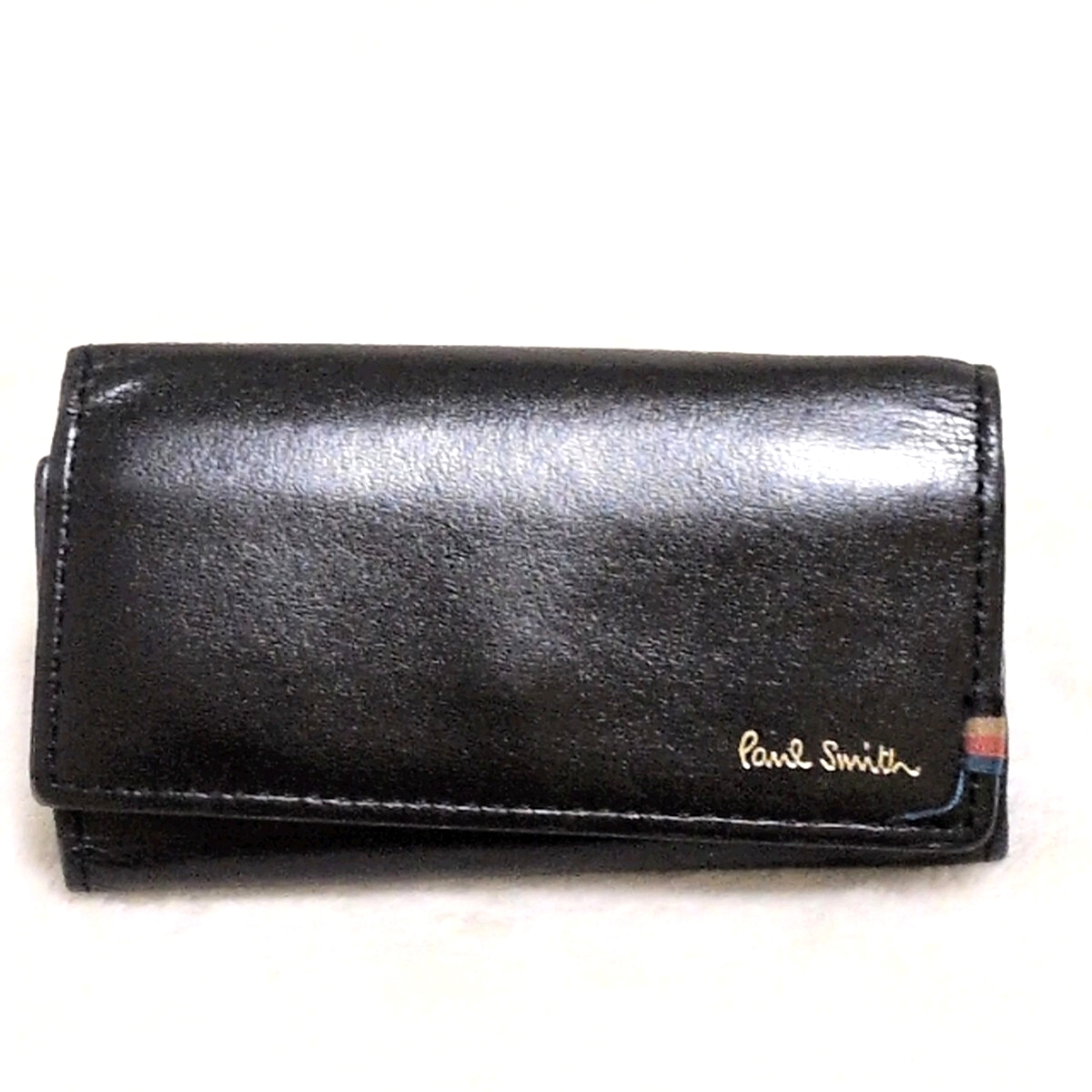 新品未使用 ポールスミス コントラストインサイド レザー キーケース ブラック 4db9bd21b71ab566dd7dd56d6f0794