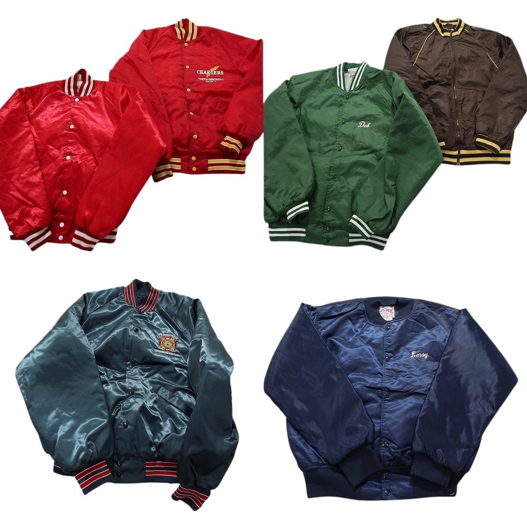 中古  スタジャン XL　白黒赤美品 Stussy スタジャン 80刺繍 黒/白