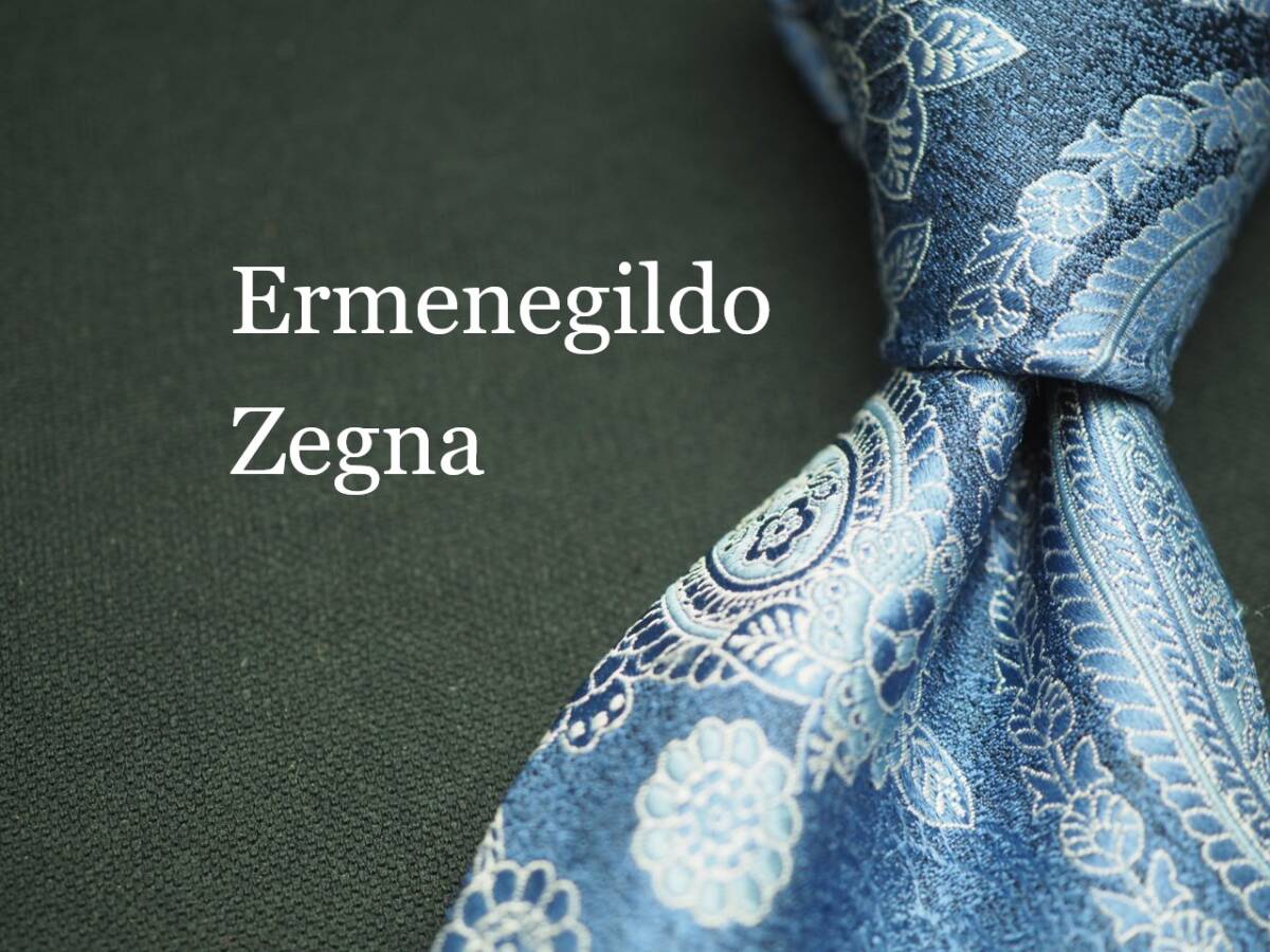 エルメネジルドゼニア Zegna 美品 未使用品 微光沢 ネクタイ ペイズリー柄 ZEGNA エルメネジルド ゼニア Ermenegildo Zegna ネクタイ
