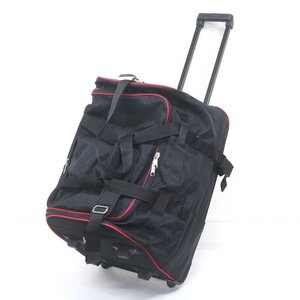 t0626◇キャスター付き防具袋◆禅◆黒×赤◆キャリー防具袋◆伸縮ハンドル付き◆剣道