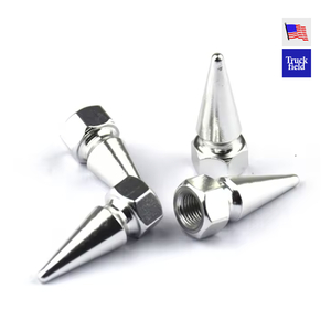 【4個セット】バルブキャップ シルバー タイヤ スパイク ビレット 車 USDM Truckin Truckfield