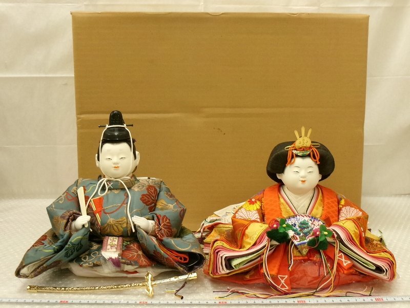 【中古美品　送料込合計¥68000】　木目込み雛人形　7段飾り　雛祭り　③ 雛人形 ひな人形 コンパクト 雛 (錦彩 花かざり雛 七段飾り 714