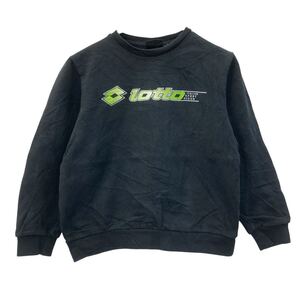 a709-6774 Lotto プリントスウェット トレーナー キッズ ブラック グリーン ロット ビッグプリント プリントトレーナー 冬物