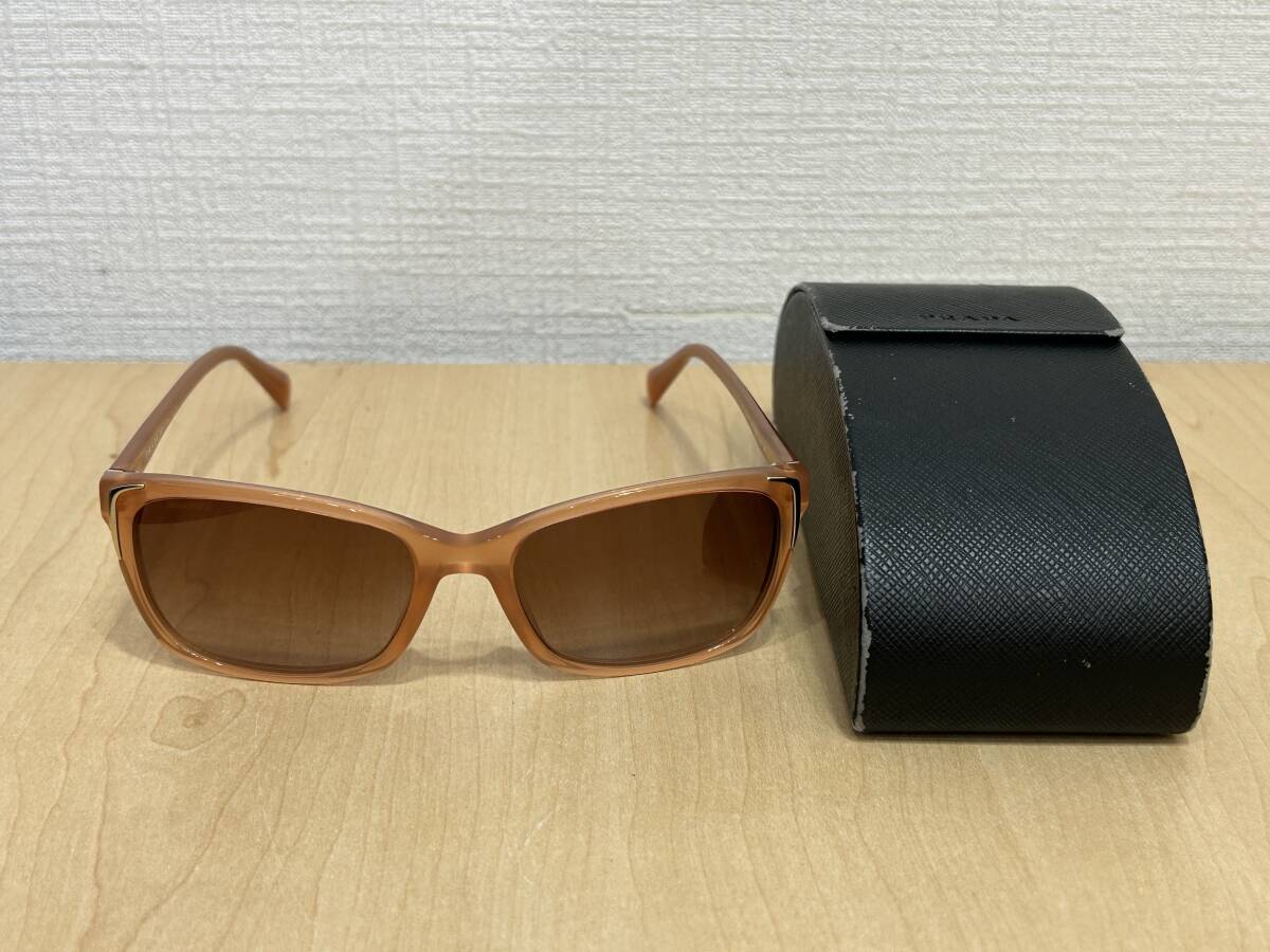 PRADA サングラス　SPR10N 茶系　三角ロゴ　美品　ケース付き　希少 PRADA サングラス SPR10N 茶系 三角ロゴ 美品 ケース付き 希少