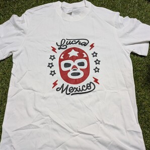 新品│ルチャリブレ・レッドマスク│メキシコ・プロレス│輸入Tシャツ│海外インポート品│海外サイズS(JP-L)│白、ホワイト|レスラー