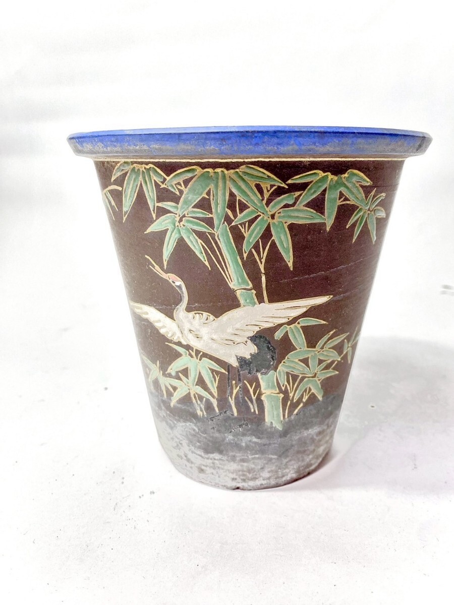 古鉢　青磁　蘭鉢　懸崖鉢　盆栽鉢 Yahoo!オークション -「染付 蘭鉢」の落札相場・落札価格