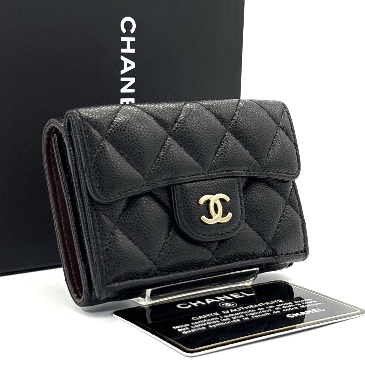 希少⭐︎シャネル　財布　マルチポーチ　キャビアスキン　黒 楽天市場】CHANEL シャネル ココマーク キャビアスキン