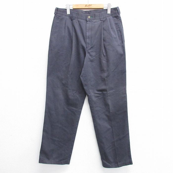 W32/古着 トミーヒルフィガー ブランド パンツ メンズ ワンポイントロゴ 濃