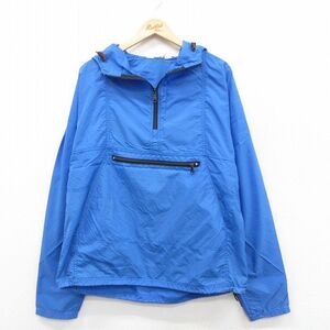 L/古着 エルエルビーン LLBEAN 長袖 ナイロン ジャケット アノラック パーカー メンズ 80s ラグラン 青 ブルー 25sep20 中古 アウター ウイ