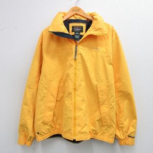 XL/古着 エルエルビーン LLBEAN 長袖 ジャケット メンズ ワンポイントロゴ 黄 イエロー 25sep25 中古 アウター ジャンパー ブルゾン