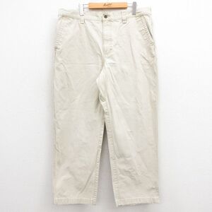 W38/古着 エルエルビーン LLBEAN パンツ メンズ 00s ダック地 コットン ベージュ カーキ 25sep20 中古 ボトムス ロング
