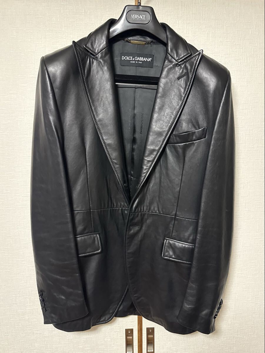 極美品 DOLCE & GABBANA ブラック ジャケット ライダース 46 2025年最新】D&G ／ Dolce＆Gabbana メンズ レザージャケット