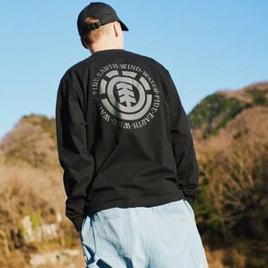 ★送料無料★2025秋冬 新品【ELEMENT/エレメント】LOGO LS ロンT FBK メンズL BF022050