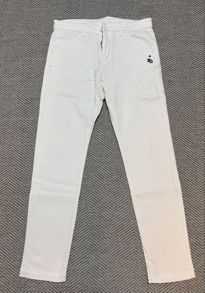 未使用 PGG ロングパンツ 4 M ホワイト 白 美品 パーリーゲイツ パンツ 4 M〜L相当 白 ホワイト 生地厚