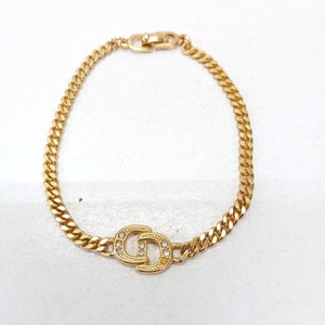 480 Christian Dior クリスチャンディオール ディオール ブレスレット ラインストーン ゴールドカラー アクセサリー ファッション小物