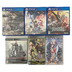 札68 ゲームソフト 6本まとめ PS4/PS3/PSP モンスターハンター:ワールド/閃の軌跡Ⅳ/フェアリーフェンサーエフ/ウィザードリィ ジャンク品
